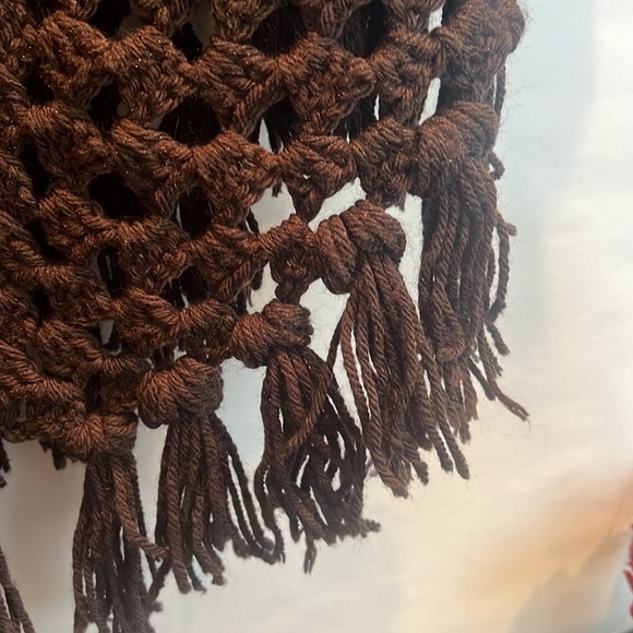 Handmade Crochet Wrap Chocolate Brown​ - Picture 2 of 3
